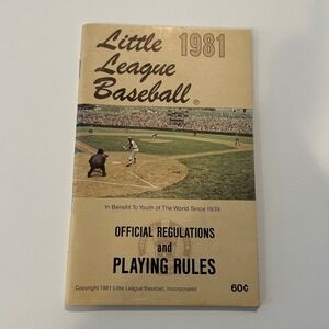 Vintage 1981 Little League Baseball Official Regulations and Playing Rules Book